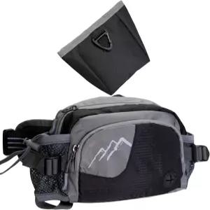 탈착식 간식 파우치와 2개의 접이식 물병 홀더가 있는 강아지 워킹 패니 팩 흘림 마그네틱 걸쇠 없음