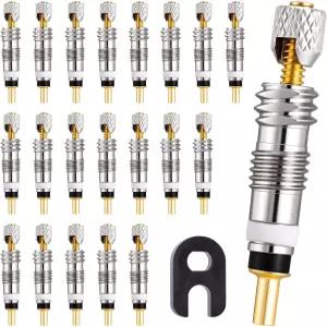 21Pcs 프로페셔널 브라스 프레스타 밸브 코어 및 스템 - 튜브리스 로드/MTB 자전거 타이어를 위한 누수