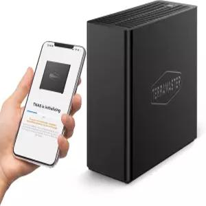 테라마스터 F4 SSD NAS 스토리지 - 4Bay 전체 서버 N95 쿼드코어 CPU 8GB DDR5 RAM 5GbE 포트 팜 사이즈