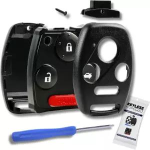 키리스 프로 4-Btn 쉘 키트 및 거트 케이스 엔트리 원격 포브 교체 2003-2012 혼다 어코드 2006-2013 시빅