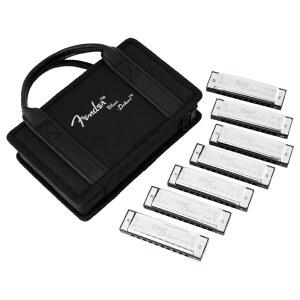 [미국배송] 펜더 블루스 디럭스 하모니카 케이스 포함 7팩(키 C G A D F E B 플랫)