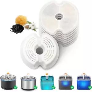 NautyPaws 고양이 분수 필터 자동 반려동물 교체용 탄소 8팩 리스 스틸