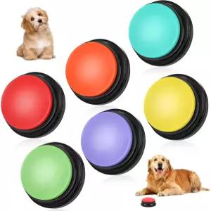 소통을 위한 lazycozy 개 버튼 선명한 음성 녹음 30초 밝은 색상 반려동물 훈련을 간편한 누름 기능이 있는