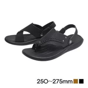베이직 심플라인 소가죽 캐주얼 남성샌들 고탄성 깔창 남자샌들 발편한샌들 남성샌들