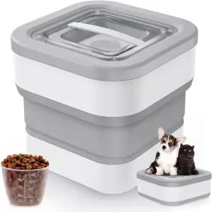 InNorca 접이식 개 사료 보관 용기 1014파운드 용량의 고양이 자석 뚜껑 및 계량 컵 건조 식품을 위한