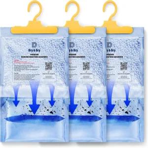 가정 지하실 침실 소형 제습기용 건식 및 수분 흡수제 블루 화이트 3팩7온스/팩