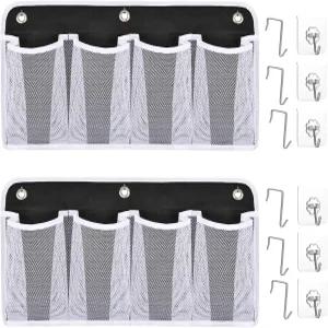 침대 옆을 위한 RV 신발 보관 4 포켓 벽 장착 현관 랙 걸이 정리함 헤드보드 이층 기숙사 방을 캐디 및