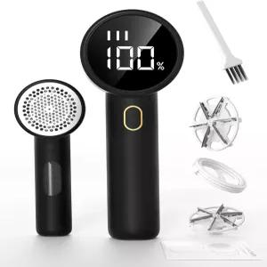 패브릭 면도기 6개의 잎날이 있는 충전식 전기 보푸라기 제거기 3가지 속도 및 LED 디스플레이 옷 스웨터