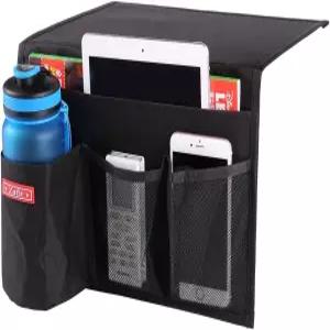 자핏 침대 옆 보관 정리함 리모컨 휴대폰 안경을 위한 테이블 캐비닛 캐디포켓 4개 검은색