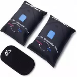 미끄럼 방지 매트가 포함된 500g 자동차 제습기 백 2팩 전자레인지 충전식 실리카 젤 습기 흡수/응축