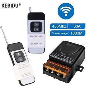 433Mhz 무선 리모컨 스위치 DC 12V 24V 30A 고전력 릴레이 수신기 1000미터 원격 ON OFF 전기 기기용