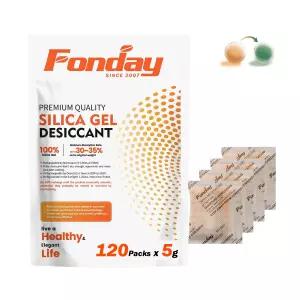 5g x 120팩 폰데이 충전식 실리카겔 건조제 패킷 빠르게 재활성화 봉투 수분은 주황색에서 녹색으로