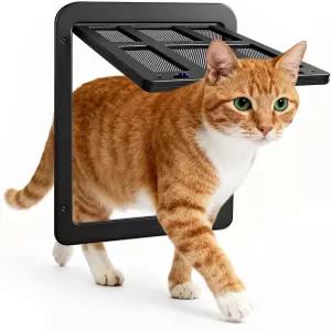 남산 고양이 문 스크린 도어 통로 8.3 x 10.3인치 미닫이문용 소형 강아지 자석 자동 닫힘 창문 잠글 수