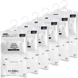 습기 흡수제 패킷 제습기 봉투 걸이 습도 팩 밀폐 옷장 침실 욕실 주방6팩