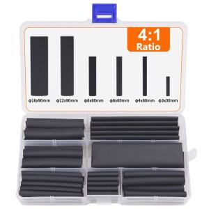 와이어 열수축 튜브 키트 비율 접착제 라이닝 검정색 방수 전기 산업용 빨간색