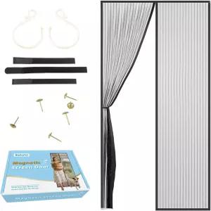 38인치 x 83인치 고밀도 유리섬유 자석 스크린 도어 접이식 메쉬 핸즈프리 반려동물과 친화적이며 벌레를