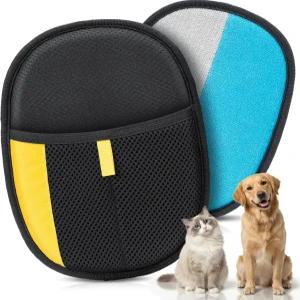 개와 고양이를 위한 비스포이 애완동물 털 제거 장갑 업그레이드된 재사용 가능한 정전기 도구 세탁용 소파