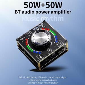 DC 9-24V/3A Digital Audio Power Amplifier Bluetooth Wireless Connection 50W+50W Stereo Module Home T