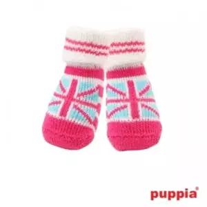 강아지 고양이 퍼피아 유니온 잭 양말 핑크 강아지 고양이 패션용품