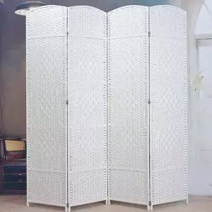 구텐 4단 파티션 180cmx200cm 라탄 화이트