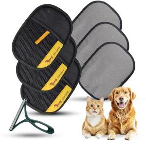 로로독 3팩 매직 브러시 반려동물 제모 장갑 및 보풀 제거 도구 - 의류 가구 카시트 침구 카펫에서