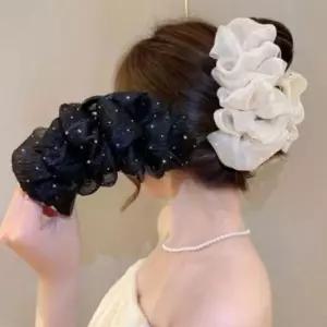 집게핀 주름 큐빅 왕사이즈 포인트 예쁜 쉬폰리본집게