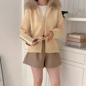 여자 퍼트리밍 탈부착 투웨이집업 후드 니트 가디건