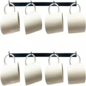 머그 홀더 벽걸이 금속 랙 2팩 커피 컵 정리함 후크 보관 주방 다이닝 룸 바 8개