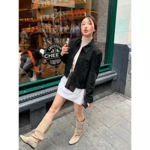 여친 니트 가을 브이넥 상의 프렌치 KS3