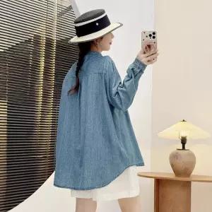 여사친 니트 빈티지 가을 린넨 여 트렌치코트 긴팔 브이넥 요간 KS3