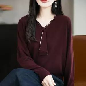 여친 니트 추동 봄 예쁜 스웨터 브이넥 옷 상의 KS3