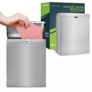 알파인 위생 냅킨 리셉터클 - 욕실용 벽걸이 탐폰 홀더로 가정 사무실 및 공중화장실(스테인리스 스틸)에