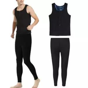 남성 땀복 지퍼형 트레이닝 나시 상하셋트(하의9부)