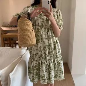 여자 바캉스룩 플라워 스모크 프릴 쟈가드 여름 원피스