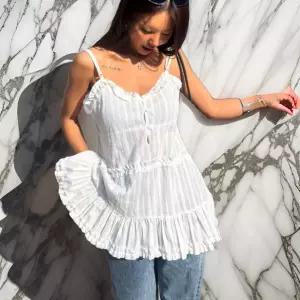 여자 끈 프릴 미니원피스 프릴 레이어드티 나시