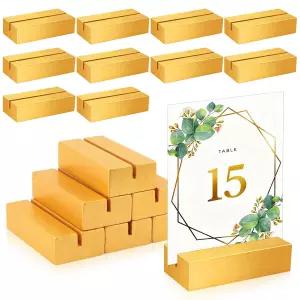 ISUSER 15피스 우드 테이블 번호 스탠드 플레이스 카드 홀더 그림 아크릴 사인 생일 파티 홈 데코레이션