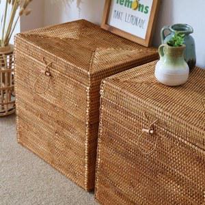 라탄 햄퍼 빨래바구니 대용량 사각 깊은 정리 빨래통