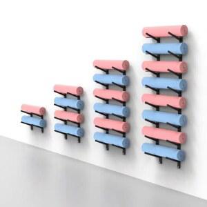 요가 폼롤러 벽 수납 검정 행거 이동식 벽걸이 35cm(2단) 매트 부착