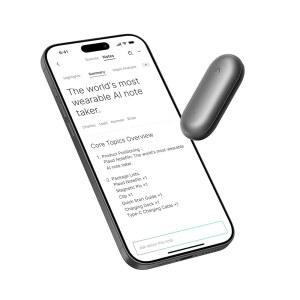 [미국배송] PLAUD NOTEPIN 음성 녹음기 AI 앱 제어 노트테이커 전사 및 요약 112개 언어 지원 강의 회의 코스믹 그레이 비S 버전용 64GB 오디오 녹음기