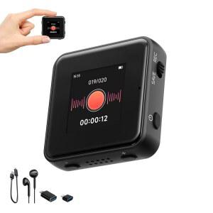 [미국배송] 화면 및 AI 노이즈 캔슬링 MP3 플레이어 1600H 녹음 회의 강연 인터뷰를 위한 자동 저장 기능이 있는 128GB 디지털 음성 녹음기