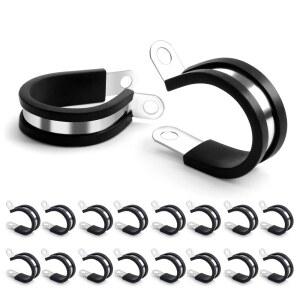 10pcs 케이블 클램프 304 스테인레스 절연 쿠션 고무 와이어 파이프 금속 튜브 스틸 브래킷 라인 고정 클립