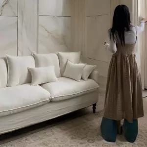 여자 끈나시 리본 레이스 레이어드 원피스