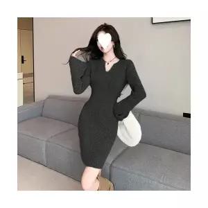 여성 원피스 니트 스커트 미니 가을 이너 슬림 힙스터 핫걸넥 CH3