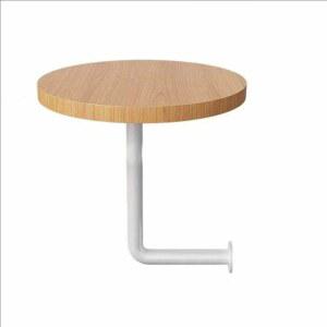 벽 부착 1인용 테이블 탁자 블랙기둥 월넛판(35x45) 원형 활용 카페 공간