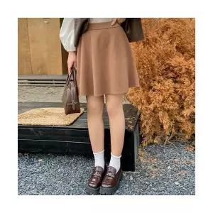치마 여자 미니 니트 가을 빅사이즈 허리밴딩 A라인 박시 CH3