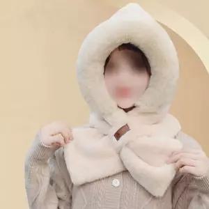 밍크털 일체형 후드목도리 겨울 방한 모자 목도리 cSJ8+4oeP