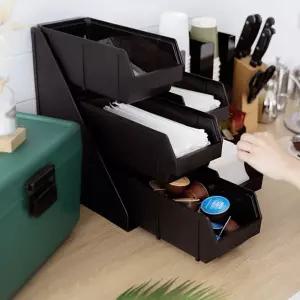 디스펜서 매장 무인카페 오피스 냅킨 빨대 3단 cafe