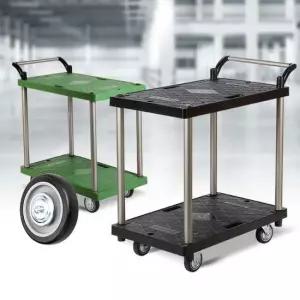 플라스틱 대차 2단 특대 검정바퀴 음식 카 식당용카트