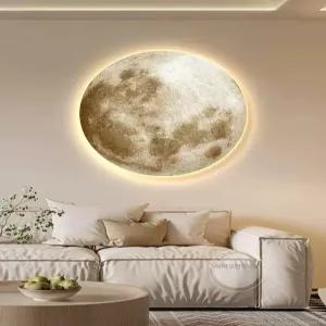 LED 달 원형 현관 장식 무드등 캔버스 거실 침실