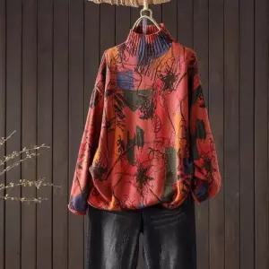 엘럽 가을 여친 니트 하이넥 풀오버 패치 긴팔 루즈핏 슬림핏 면사 원템3